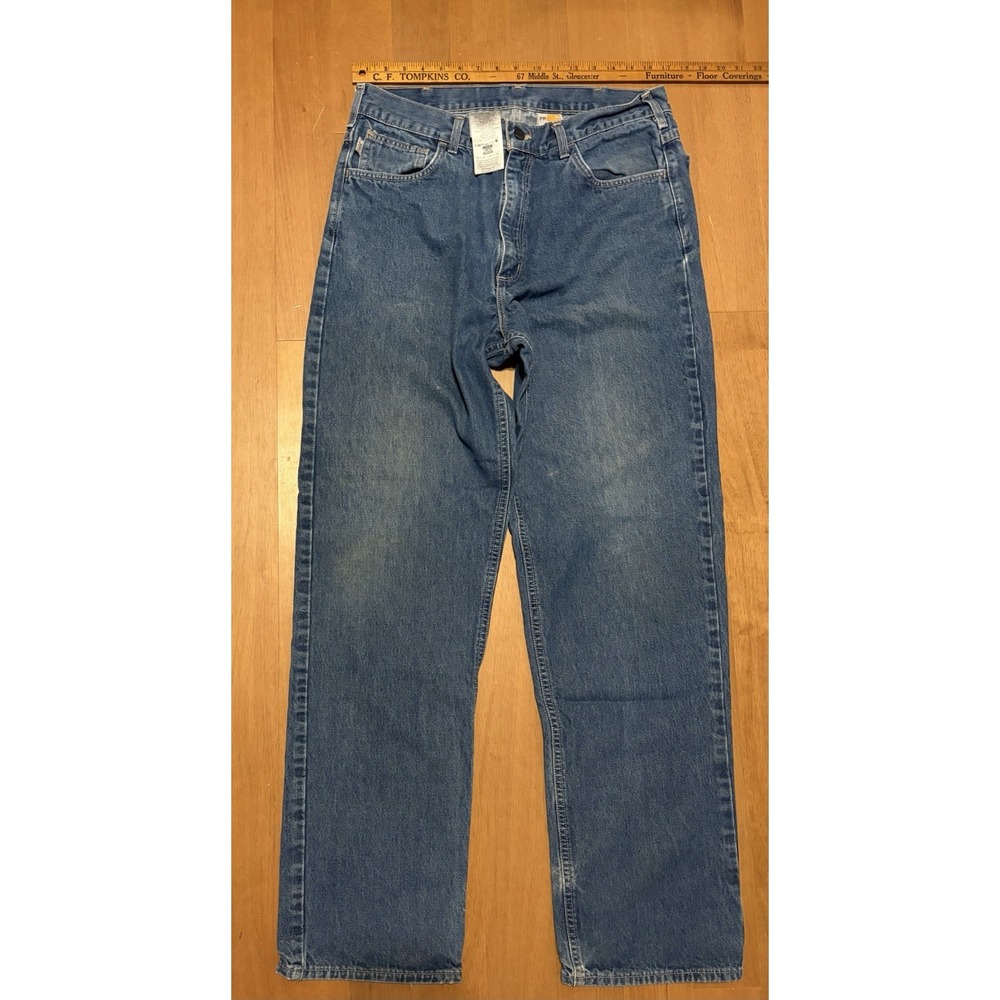Carhartt FR CAT 2 Jeans Mens 34x33 Carpenter Fire Resistant Workwear Made In USA